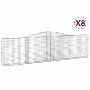 vidaXL 8 db íves horganyzott vas gabion kosár 400x30x100/120 cm kép