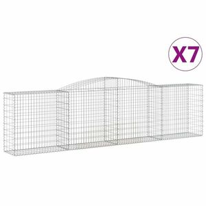 vidaXL 7 db íves horganyzott vas gabion kosár 400x50x100/120 cm kép