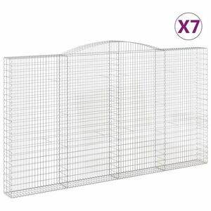 vidaXL 7 db íves horganyzott vas gabion kosár 400x30x220/240 cm kép