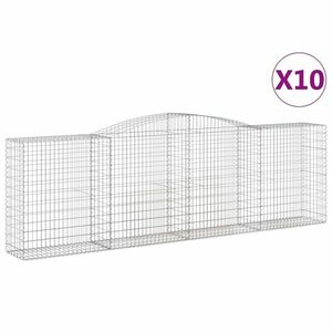 vidaXL 10 db íves horganyzott vas gabion kosár 400x50x120/140 cm kép