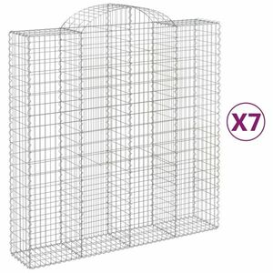 vidaXL 7 db íves horganyzott vas gabion kosár 200x50x200/220 cm kép