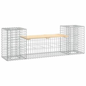 vidaXL tömör fenyőfa gabion kerti pad 183x41x60, 5 cm kép