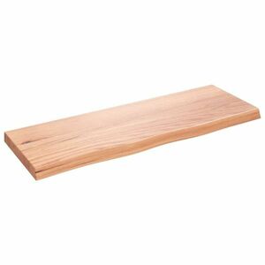 vidaXL világosbarna kezelt tömör fa fürdőszobai pult 80x30x(2-4) cm kép