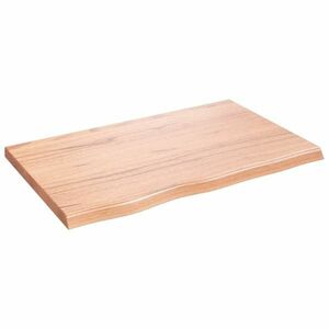 vidaXL világosbarna kezelt tömör tölgyfa asztallap 80x50x(2-4) cm kép