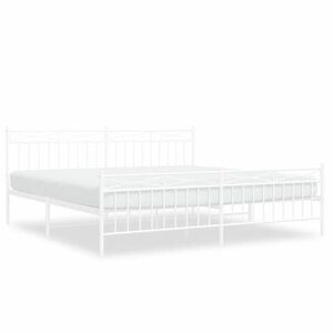 vidaXL fehér fém ágykeret fej- és lábtámlával 200x200 cm kép