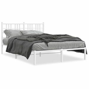 vidaXL fehér fém ágykeret fejtámlával 120x190 cm kép