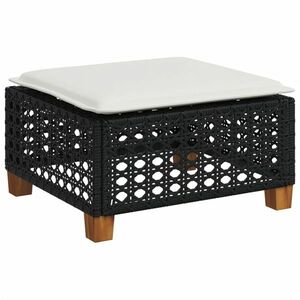 vidaXL fekete polyrattan kerti szék párnával 63, 5 x 56 x 32 cm kép