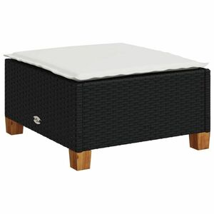 vidaXL fekete polyrattan kerti szék párnával 63, 5 x 56 x 32 cm kép