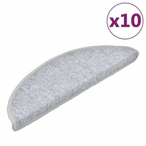 vidaXL 10 db világosszürke lépcsőszőnyeg 56x17x3 cm kép