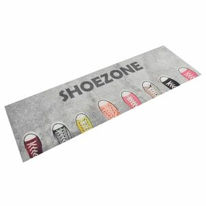 vidaXL mosható shoezone feliratos bársony konyhaszőnyeg 60x180 cm kép