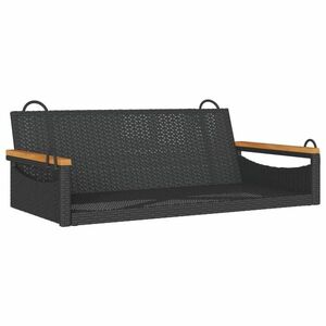 vidaXL fekete polyrattan hintapad 109 x 62 x 40 cm kép