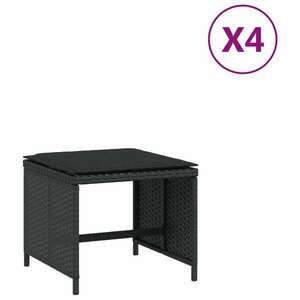 vidaXL 4 db fekete polyrattan kerti szék párnákkal 40 x 40 x 35 cm kép