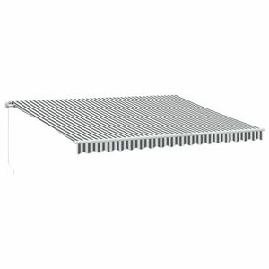 vidaXL antracitszürke-fehér LED-es kézi napellenző 450 x 350 cm kép