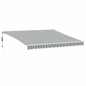 vidaXL antracitszürke-fehér LED-es automata napellenző 400 x 350 cm kép