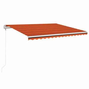 vidaXL narancssárga-barna szélérzékelős és LED-es napellenző 400x350cm kép