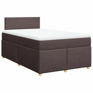 vidaXL sötétbarna szövet rugós ágy matraccal 120 x 190 cm kép