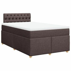 vidaXL sötétbarna szövet rugós ágy matraccal 120 x 190 cm kép