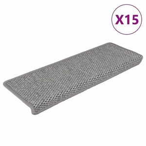 vidaXL 15 db szizál hatású ezüstszínű öntapadó lépcsőszőnyeg 65x21x4cm kép