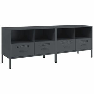 vidaXL 2 db antracitszürke acél TV-szekrény 68 x 39 x 50, 5 cm kép