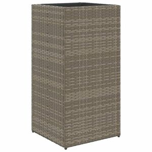 vidaXL szürke polyrattan kerti ültetőláda 40x40x80 cm kép