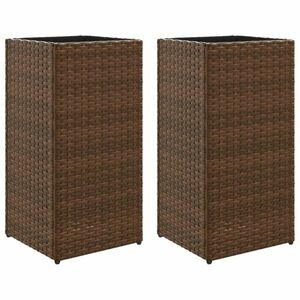 vidaXL 2 db barna polyrattan kerti ültetőláda 30x30x60 cm kép