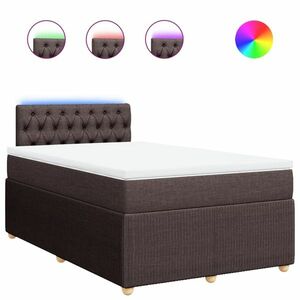 vidaXL sötétbarna szövet rugós ágy matraccal 120 x 190 cm kép