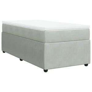 vidaXL világosszürke bársony rugós ágy matraccal 90 x 200 cm kép