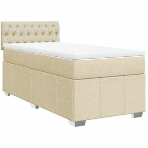 vidaXL krémszínű szövet rugós ágy matraccal 100 x 200 cm kép