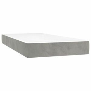 vidaXL világosszürke bársony zsebrugós ágymatrac 100x210x20 cm kép