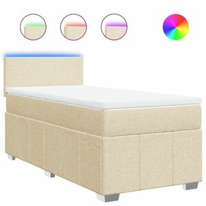 vidaXL krémszínű szövet rugós ágy matraccal 100 x 200 cm kép