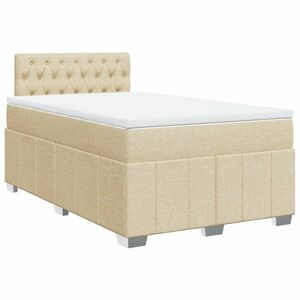 vidaXL krémszínű szövet rugós ágy matraccal 120 x 190 cm kép