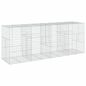 vidaXL horganyzott vas gabion kosár fedéllel 400 x 100 x 150 cm kép