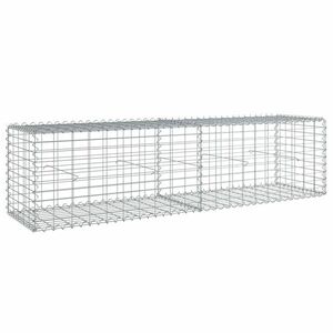 vidaXL horganyzott vas gabion kosár fedéllel 200 x 50 x 50 cm kép