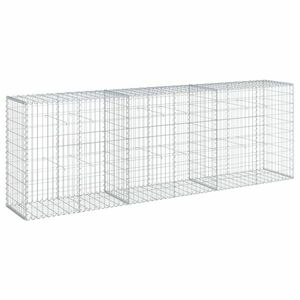 vidaXL horganyzott vas gabion kosár fedéllel 300 x 50 x 100 cm kép