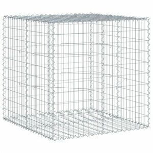 vidaXL horganyzott vas gabion kosár fedéllel 100 x 100 x 100 cm kép