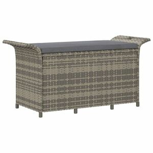 vidaXL barna polyrattan kerti pad párnával 116 x 46 x 57 cm kép