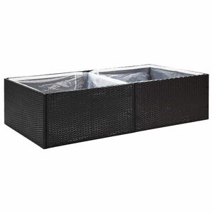 vidaXL fekete polyrattan kerti ültetőláda 157 x 80 x 40 cm kép