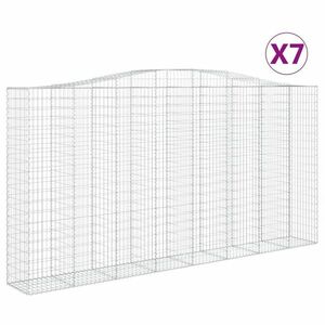 vidaXL 7 db íves horganyzott vas gabion kosár 400x50x200/220 cm kép