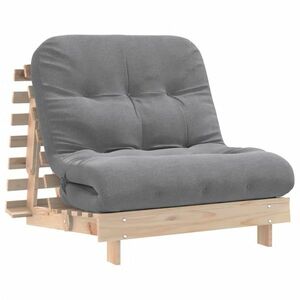 vidaXL tömör fenyőfa futon kanapéágy matraccal 80 x 206 x 11 cm kép