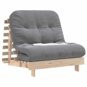 vidaXL tömör fenyőfa futon kanapéágy matraccal 90 x 206 x 11 cm kép