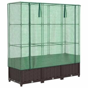 vidaXL rattan megjelenésű magaságyás melegháztakaróval 120x40x138 cm kép