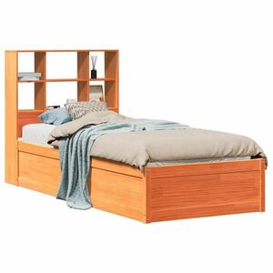 vidaXL viaszbarna tömör fenyőfa ágy matrac nélkül 75 x 190 cm kép