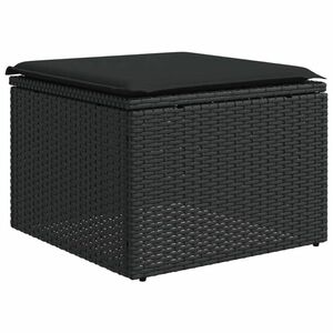 vidaXL fekete polyrattan kerti szék párnával 55 x 55 x 37 cm kép