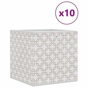 vidaXL 10db krém nem szőtt szövet összecsukható tárolódoboz 32x32x32cm kép