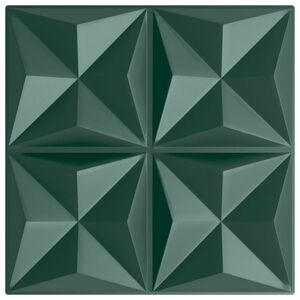 vidaXL 48 db zöld XPS origami fali panel 50 x 50 cm 12 m² kép