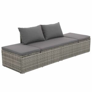 vidaXL szürke polyrattan kerti ágy 195 x 60 cm kép