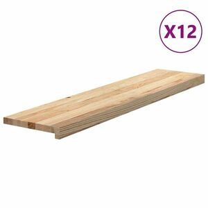 vidaXL 12 db tömör tölgyfa lépcsőfokok kezeletlen 110x25x2 cm kép