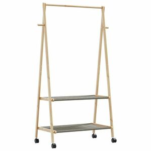 vidaXL bambusz ruhaállvány polcokkal és kerekekkel 96x45, 5x155, 5 cm kép