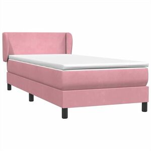 vidaXL Box Spring ágy matraccal rózsaszín 100x220 cm bársony kép