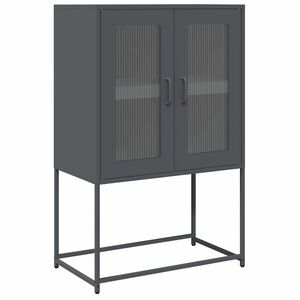 vidaXL Highboard antracit 68x39x107 cm Acél kép